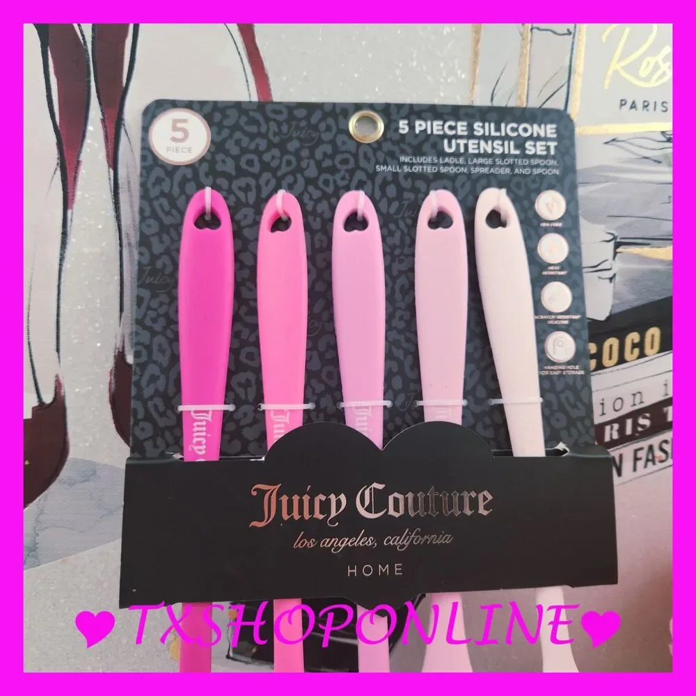 💗🥄Juicy Couture 5 piece silicone utensil set🥄💗
